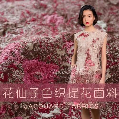 Positioning flower summer high-end brocade cheongsam jacquard fabric clothing fabric dress diy fashion cloth wholesale