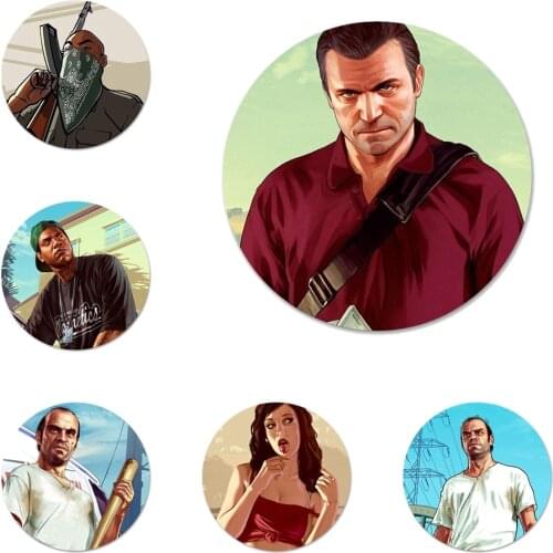 San Andreas GTA Grand Theft Auto 5 Icons Pins Badge Decoration Brooches Metal Badges For Backpack Decoration