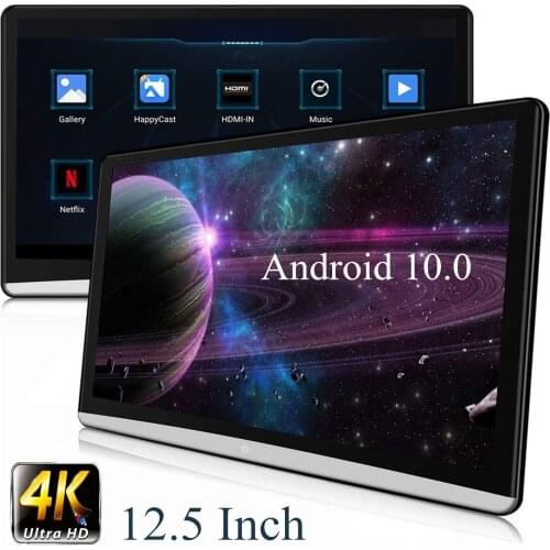 12.5 Inch Android 10.0 Car Headrest Monitor Same Screen 4K 1080P Video IPS MP5 WIFI/Bluetooth/USB/SD/HDMI/FM/Mirror Link/Miracas