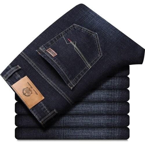Pantalon vaquero hombre Jeans Men Denim Pants Stretch Blue-black Fashion Design Mens Jeans Slim Straight Male pants Hombre