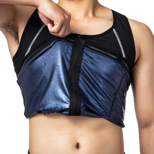 Mens Waist Training Vest Weight Loss Hot Polymer Corset Compression Sweat Shaping Body Thin Sauna Vest Fitness Shirt for Male