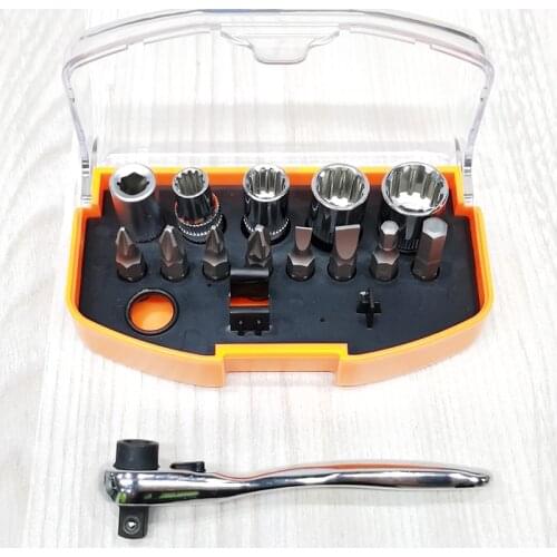 14 Piece Screwdriver Bit Ratchet Set Extra Hard Quality Drill Driver and Sleeve Accessories