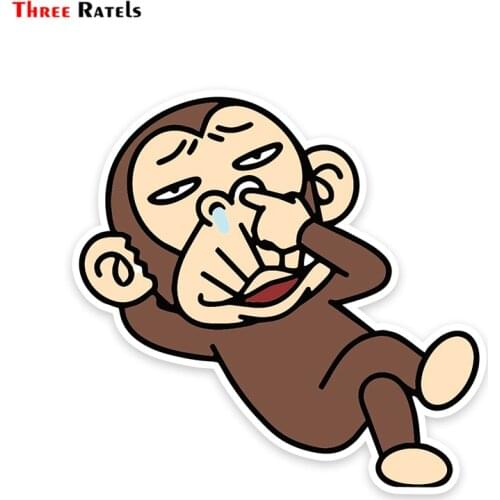 Three Ratels FTC-1024 Funny Monkey Pvc Sticker Decal For Mobile Phone Laptop Luggage Guitar Case Skateboard Car Decal Stickers