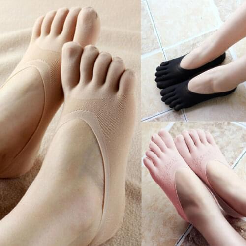Men Women Cotton Sports 5 Toes Socks Ballet Gym Fitness Sports Pilates Anti-slip Socks Solid Color One Size Sock Slippers