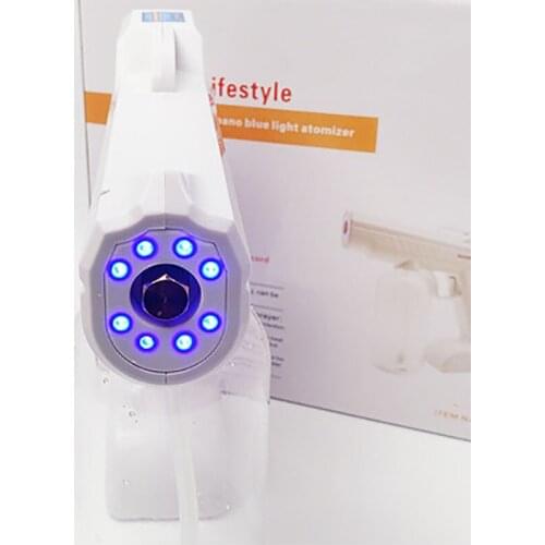 800ML Newest Electric Sanitizer Sprayer Blue Light Rechargeable Nano Steam Water Spray Gun Home Disinfection Machine Atomizer
