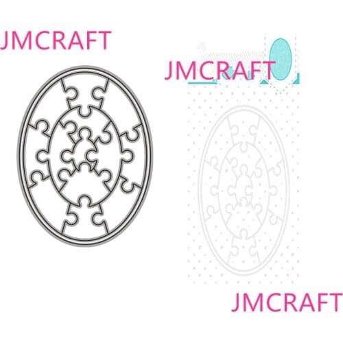 JMCRAFT 2021 New Oval Puzzle Decoration #1 Metal Cutting Dies DIY Scrapbook Handmade Paper Craft Metal Steel Template Dies