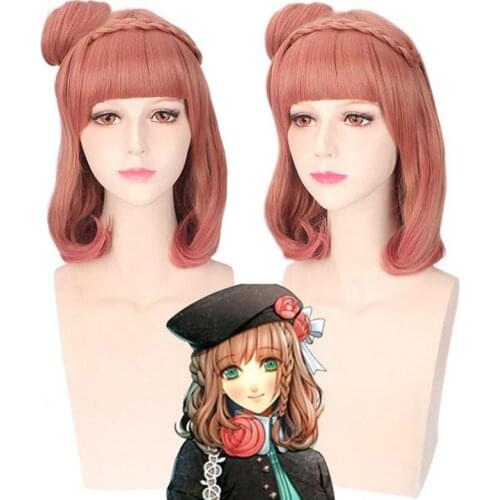 Game Amnesia Heroine Cosplay Costume braided wig with Bun Chignon Halloween Party Synthetic Hair Wigs + Wig Cap