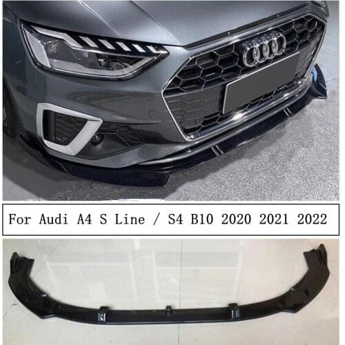For Audi A4 S4 RS4 B9 2020 2021 Carbon Fiber Front Diffuser Lip Spoiler High Quality Bumper Car Accessories
