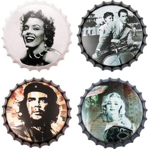 35cm Beer Cap Metal Tin Signs Plate Retro Cafe Bar Pub Wall Decor Plaque Vintage Round Home Art Poster