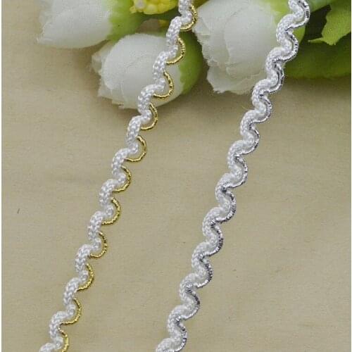 50M Wave Sewing Lace Fabric 5 mm Centipede Braided Lace Trims Ribbon Home Party Decoration DIY Clothes Curve Lace Accessories