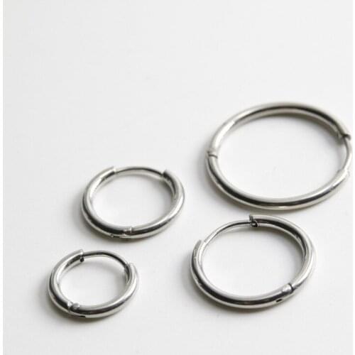 Simple Circle Ring Earrings Gold / Silver Color Titanium Steel Earrings Mens and Womens Fashion Cocktail party Jewelry Gifts