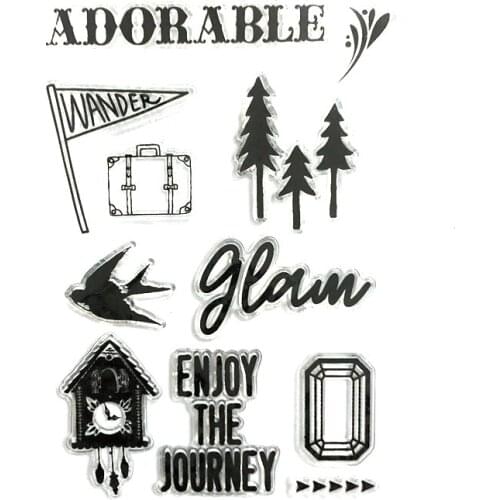 Transparent Stamp Stant Tree Butterfly Bee Lion Fawn Bike Clock Globe Badge Scrapbooking Paper Card Inking Paint DIY Soft Seal