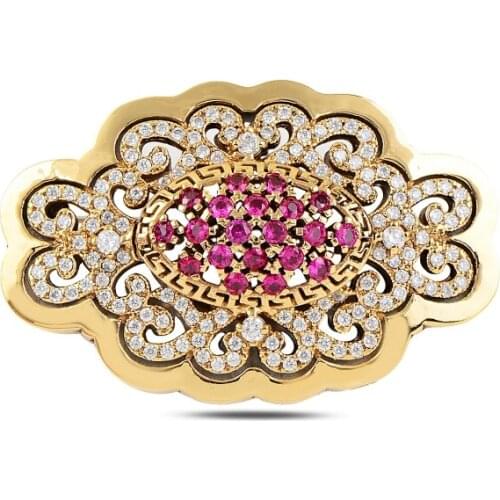 Silverlina Silver Zircon Stone Authentic Brooch