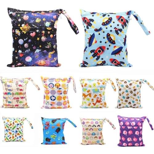 Diaper Bag Nappy Bag Insert Two Zippered 30*36cm Fashion Baby Waterproof Multifunctional storage bag Trolley pendant Portable