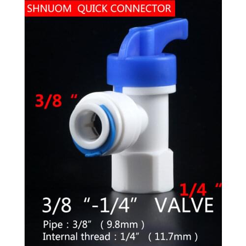 3/8" tube TO 1/4" Female Thread 12.5MM Elbow Quick Connect Pressure Tank Plastic Ball Valve RO Water Reveser Osmosis Fitting