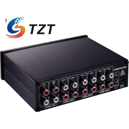 TZT 8-Channel Preamp Audio Distributor Amplifier Two Input & Eight Output RCA 3.5MM Ports B981