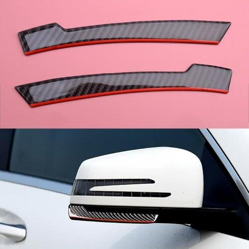 Carbon Fiber 1 Pair Car Side Mirror Stripe Trim Cover Fit For Benz A B C E CLA GLA CLS GLK