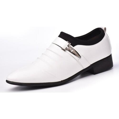 Spring Ltalian New Style Leather Mens Shoes Leather Pointed-Toe Mens Casual Non-Slip Dress Shoes Business Wedding Oxford Shoes