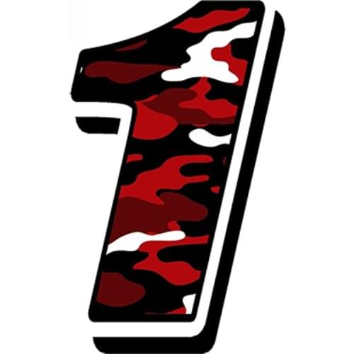 Dawasaru Car Styling RACING NUMBERS VINYL CAMOUFLAGE RED CAR STICKERS MOTOCROSS AUTO BIKE ATV Waterproof Accessories 13cm*10cm