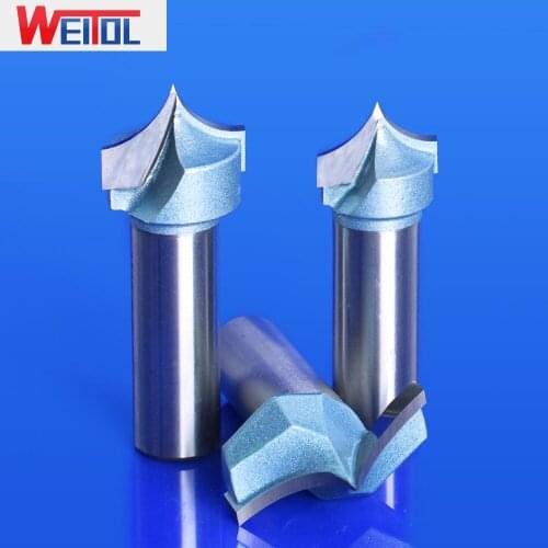 WeiTol 1pcs 1/2 inch shaper wood carving tools V groove cutter wood carving tools router bit CNC machine tool