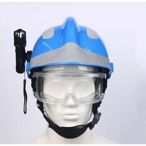 Safety rescue helmet with headlights and fire glasses, ABS safety helmet, fire fighting, safety helmet