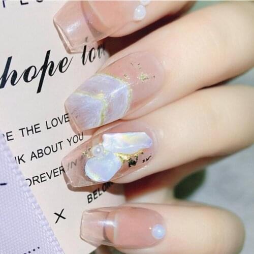 1pcs 3D Nail Sticker Polishing Elegant Japanese Style Rhinestones & Decorations Abalone Shell Nail Art Decal for Women
