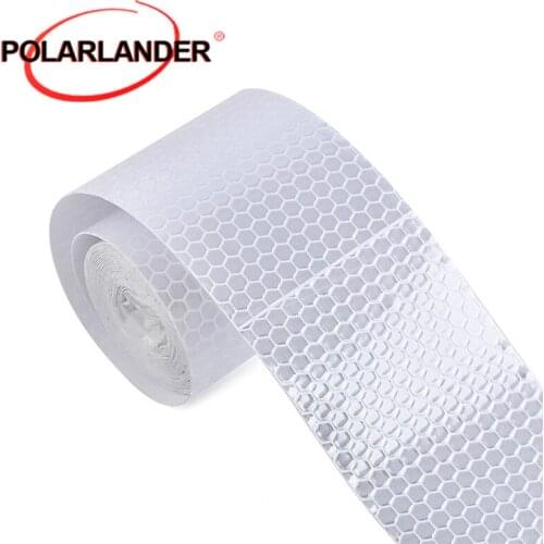 Silver White Car Warning Tape Stickers Reflective Material Safety & Protection 1 pcs 5CM x 3M Water Resistance a roll of film