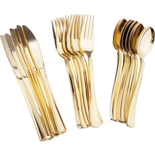 18pcs/lot Large Disposable Plastic Cutlery Set Forks Spoons