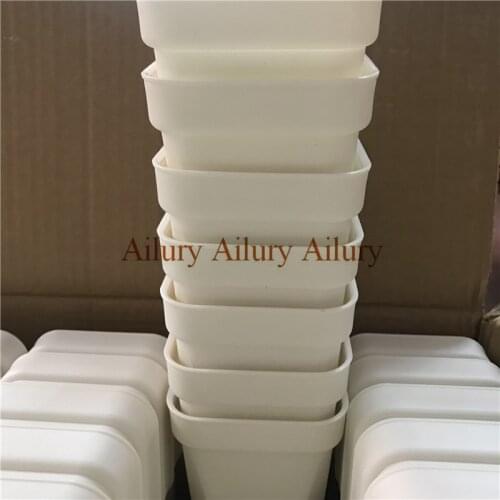 20pcs/lot,Dimater is 9.3cm,White extra thick plastic square flower pot, home gardening plastic flower pot, fleshy pot