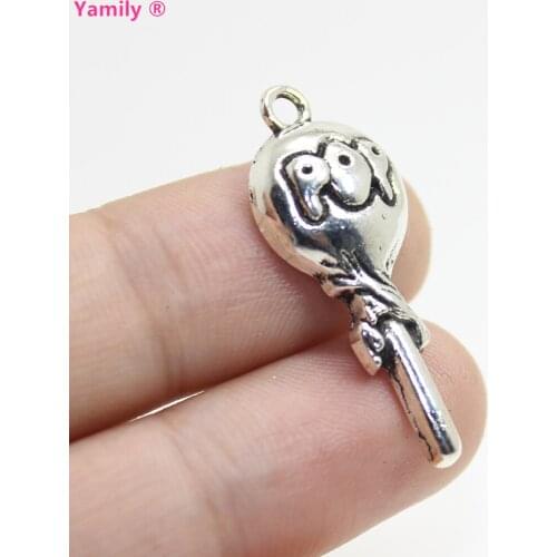 25pcs-- 13x31mm Lollipop Charm Candy Charms Antique Silver Tone Lollipop Charm pendant