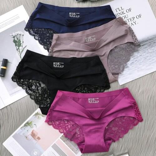 3pieces/set Pants Women Briefs Underwear solid color Lace sexy