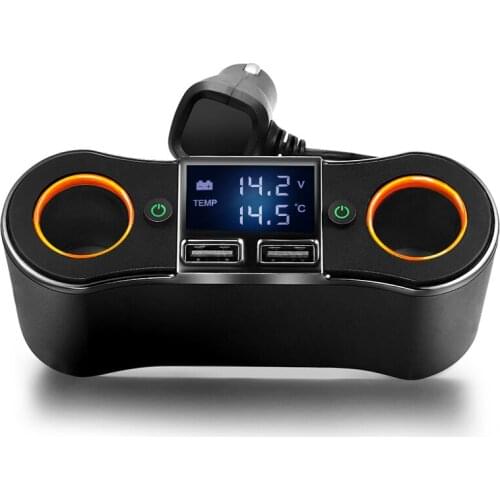 ZNB02 Car Charger Adapter 3.5A Dual USB Ports Led Dispaly Voltage Current Power Adapter Car Cigarett Lighter Sockets