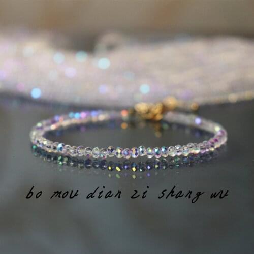 Shining White Crystal Handmade Beaded Bracelet Korean Fashion Womens Bracelet Charm Women Jewelry Valentines Day Gift