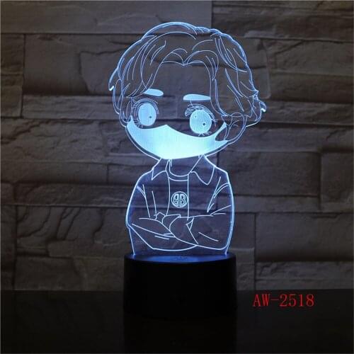 Kids Cartoon Gifts Usb Night Lights Novelty Led 3D Anime Role Table Lamp Cool Boy Bedroom Decor Luminaria Sleep Light AW-2518