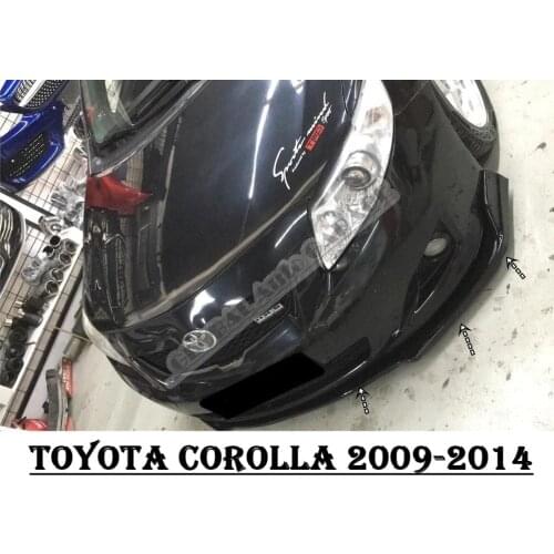 For TOYOTO COROLLA Front Bumper Attachment Lip 2009-2014 Piano Glossy Black Splitter Diffuser Universal Spoiler Bumper