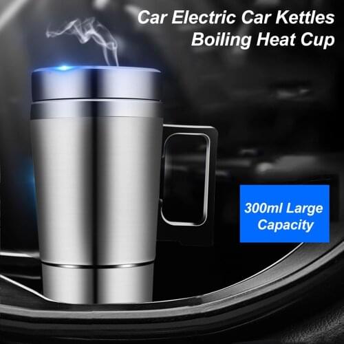 Electric Car Kettles Boiling Heat Cup Insulation Insulated Bottles 300ml 24V Stainless Steel Cigarette Lighter Plug