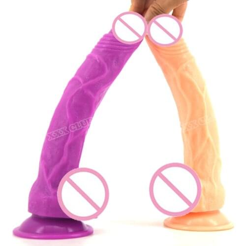 FAAK 24*3.9cm Big Realistic Dong with Suction Cup Super Soft Silicone dildos Sex Toys for Women Adult Huge Penis Sex Products
