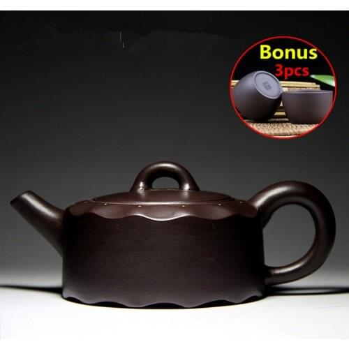 150ml Handmade Porcelain ZiSha Teapots China Yixing Ceramic Teapot Set Tea Pot Purple Clay Teapots Bonus 3 Tea Cups Gift Box