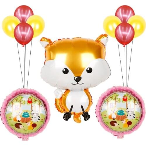 1set Zoo Photo Props Foil Cartoon Animal Shape Balloon Wedding Birthday Childrens Day Toy New Year Christmas Party Decoration