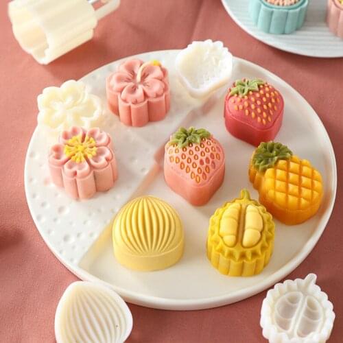 Pineapple Strawberry Cherry Heart Moon Cake Mold , Bakeware Hand Press Cake , Candle Aromatherapy Mould , Hand Diy Tool
