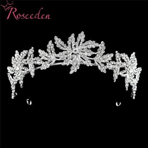 Bride Headdress Luxury Rhinestone Crown Tiaras Women Wedding Hair Jewelry Headpiece Hair Accessory RE4206
