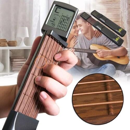 Pocket Guitar Chord Practice Tool Guitar Neck Trainer with Digital Screen Portable Fretboard Exercise Tool for Beginner B2Cshop