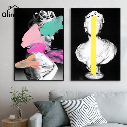 Creative Head Statue Canvas Posters and Prints Modern Abstract Portrait Wall Art One Piece Canvas Painting Room Home Decoration