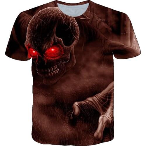 Summer T -shirt Men Devil Horror Print Custom Short Sleeve T-shirt Mens Clothing Streetwear Fashion Casual Top Youth XS-6XL