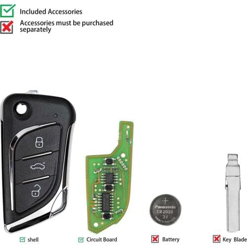 Lockartist VVDI Remote XHORSE XKLKS0EN LEI.KSS Style (Chrome-Plating) with chip English Version VVDI Remote 10pcs/Lot Free Ship