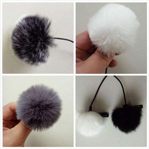 Microphone furry dead cat for lapel microphone 0.5cm diapmeter white grey black mix color