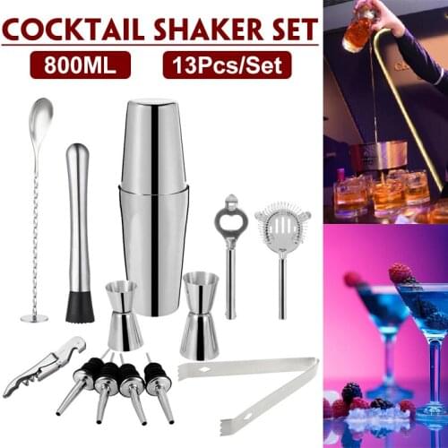 Cocktail Shaker Set Maker Mixer Martini Spirits Bar Strainer Bartender Kit Tools
