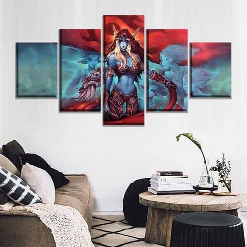 Wall Art Home Decoration Canvas Painting 5 Pieces World of Game Modern Picture Hd Printed Modular Poster For Boy Room