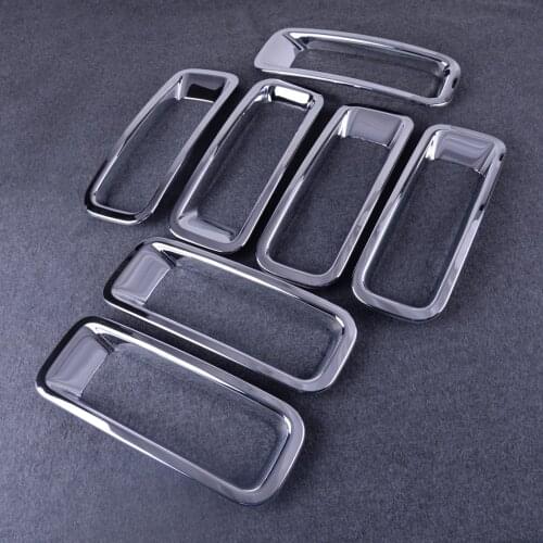 New 7pcs ABS Chrome Front Mesh Grille Grill Insert Frame Cover Trim Car Fit For Jeep Patriot 2011 2012 2013 2014 2015 2016 2017