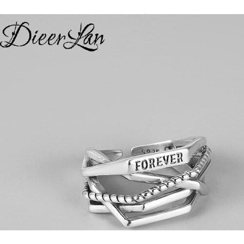 New Gothic Men Open Adjustable Size Letter Rings for Women Wedding Ring Jewelry Valentines Day GIFT 2021